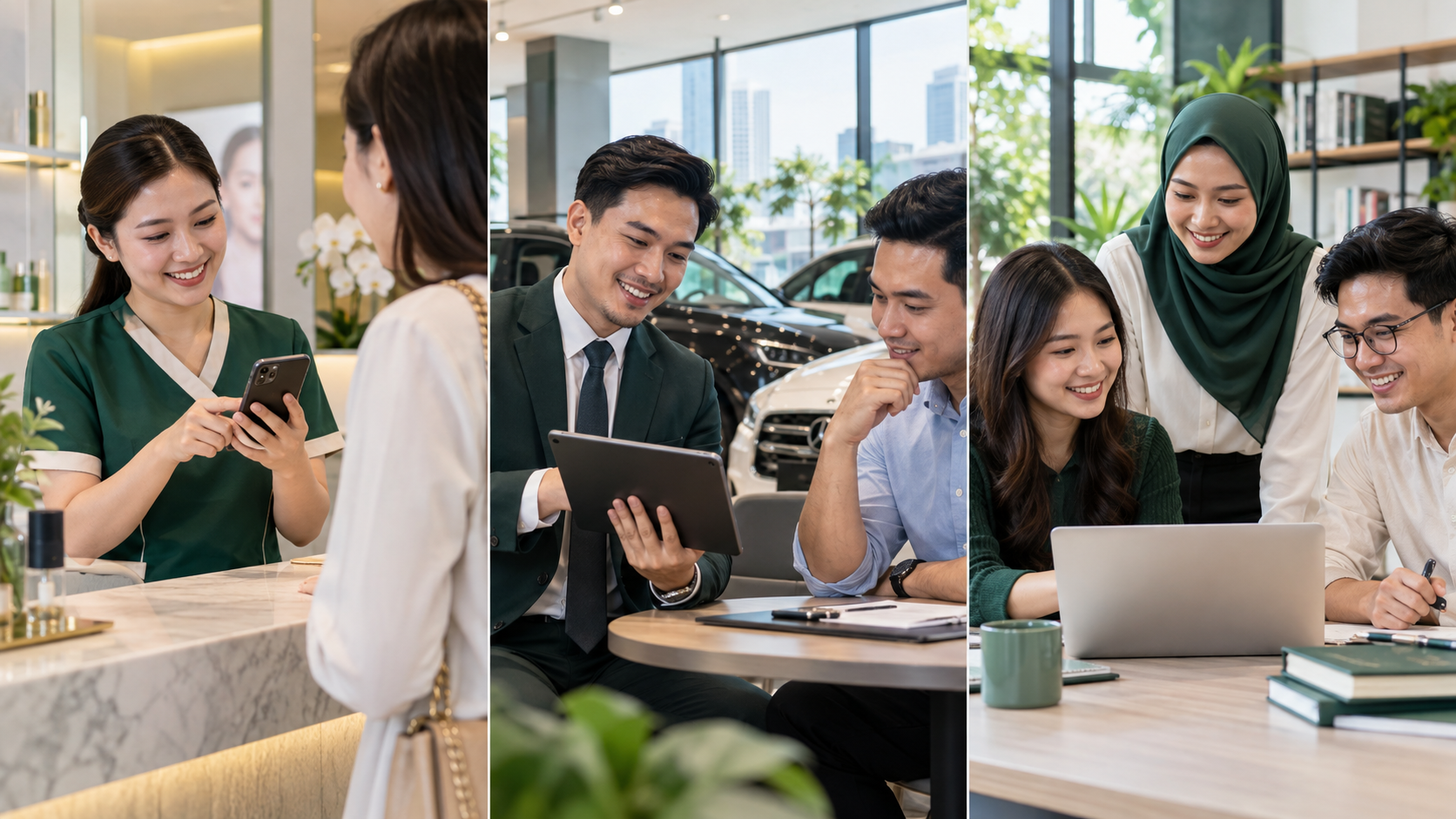 Klinik, automotive dan professional services menggunakan sistem WhatsApp